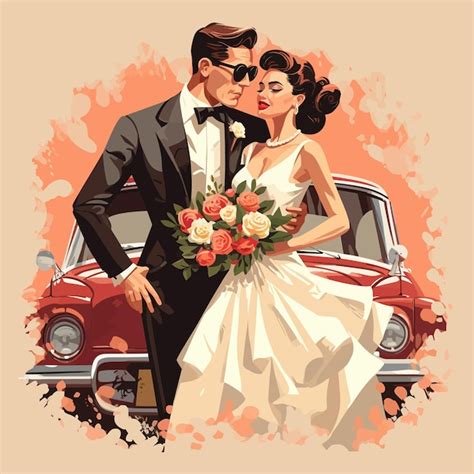 Premium Vector Just Married Vector Illustrated