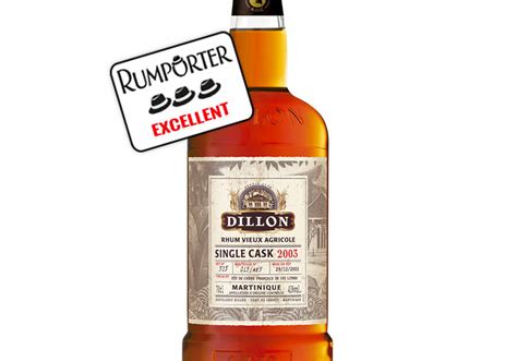 Note de dégustation Dillon Rhum Vieux Hors dâge Single Cask 2003