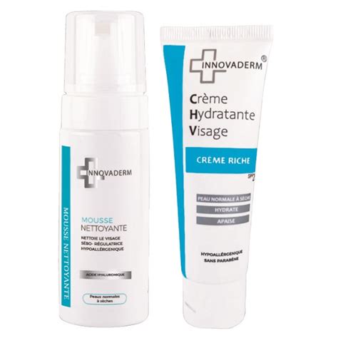 INNOVADERM CREME RICHE HYDRATANTE SPF20 MOUSSE NETTOYANT 150 ML