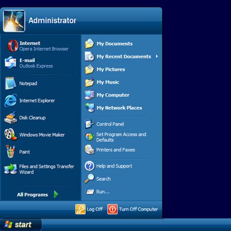 Never Obsolete Windows Xp Start Menu With Embedded Theme