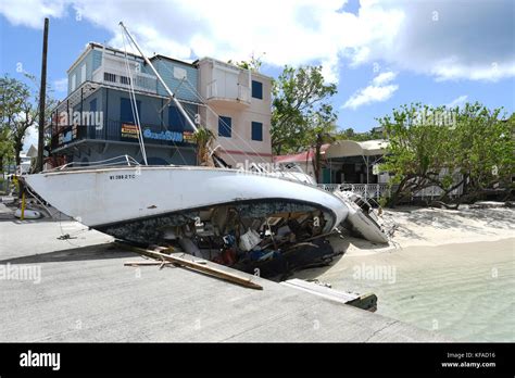 Boats Are Stranded Ashore In The Aftermath Of Hurricane Irma September 13 2017 In Cruz Bay St