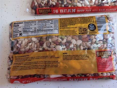 Lot Of 2 Dakotas Pride 16 Bean Soup Mix With Ham Flavoring 20oz Each