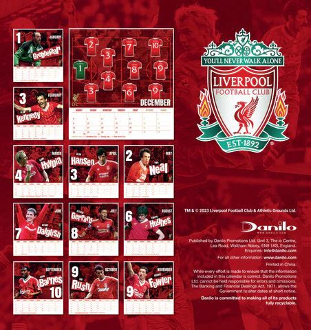 2024 Liverpool FC - Desk Easel Calendar