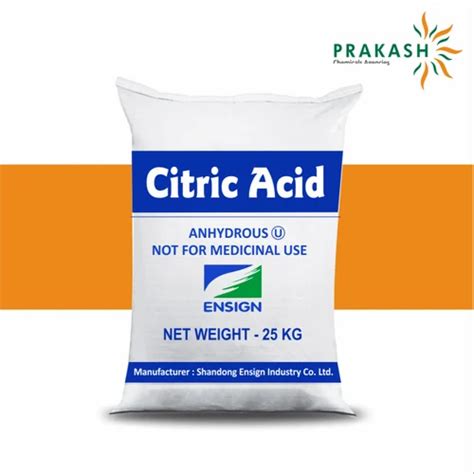 Citric Acid Anhydrous For Industrial Packaging Type Bag At Rs Kg