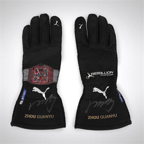 Zhou Guanyu Signed Alfa Romeo F Team Stake Grand Prix Used Gloves