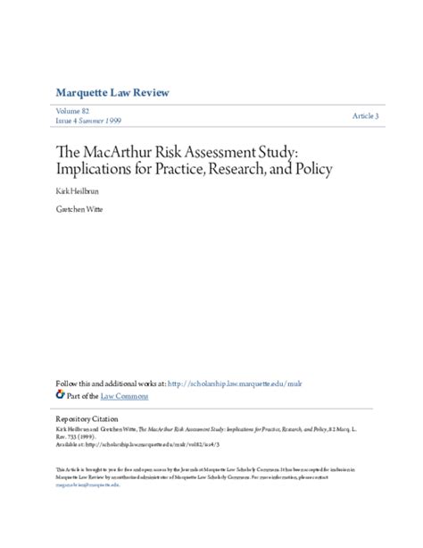 (PDF) The MacArthur Risk Assessment Study: Implications for Practice ...
