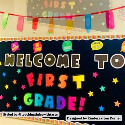 Welcome To First Grade Bulletin Board Rainbow Classroom Décor