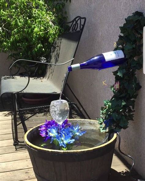 Water Featur E Wine Bottle Fountain Diy Fountain Wine Bottle Decor