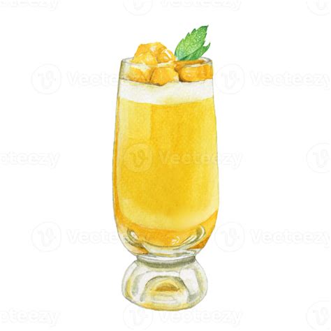 Mango Smoothie Mango Drink Menu Watercolor 21121847 Png