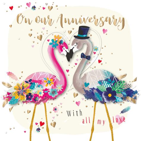 Golden Anniversary Embellished Anniversary Greeting Card Cards