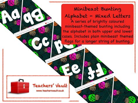 Minibeast Bunting Alphabet Mixed Letters English Teaching Resources