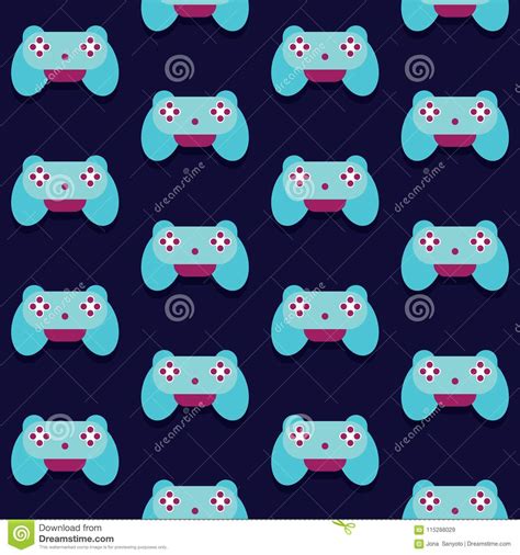 Seamless Gamepad Pattern Vector Stock Vector Illustration Of Vector