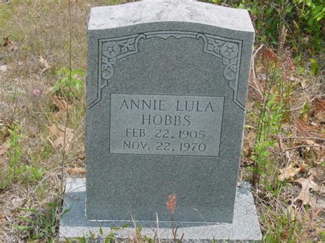 Annie Lula Hobbs Memorial Find A Grave