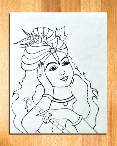 How to Draw Lord Krishna thinking about Radha || Easy Pencil Drawing for Beginners | Easy ...