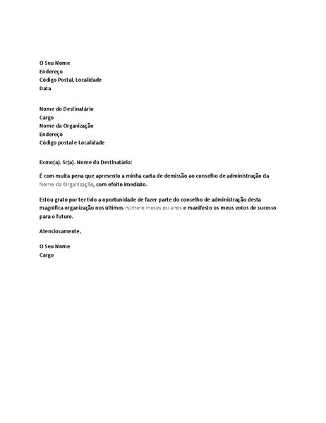 Exemplo De Carta De Despedimento Por Parte Do Trabalhador Novo Exemplo