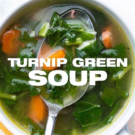 Healthy Soup With Turnip Greens Prepared With Sausage And Turned Into