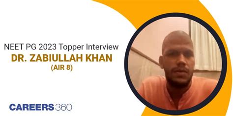 NEET PG 2023 Topper Interview Dr Zabiullah Khan AIR 8