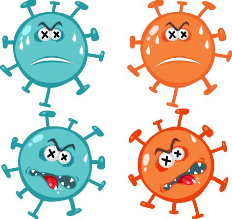 Set Of Virus Cartoon Character 2169085 Vector Art At Vecteezy