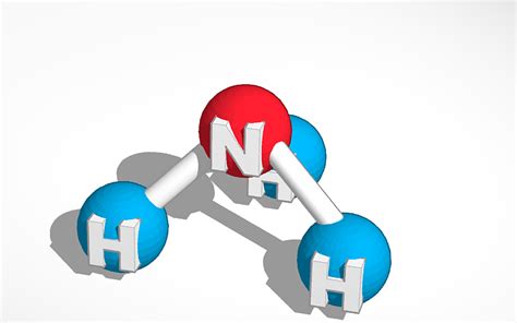 design simple nh molecule ammonia tinkercad