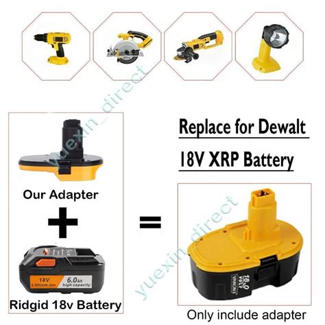 For Ridgid V Lithium Ion Batteries Converts To Dewalt V Nicad Xrp