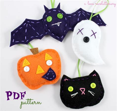 Felt Halloween Ornaments. PDF Pattern. Halloween Crafts. Kids - Etsy