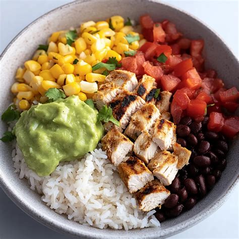 easy grilled chicken burrito bowls  rice  beans  homemade recipe