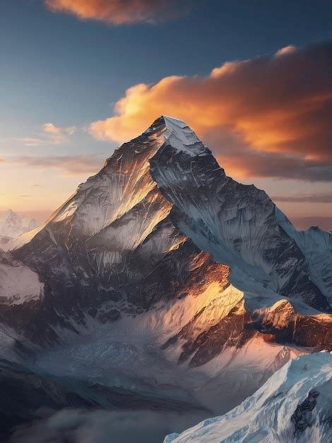 I want a realistic wallpaper of Mount Everest with sunset Created by AI ...