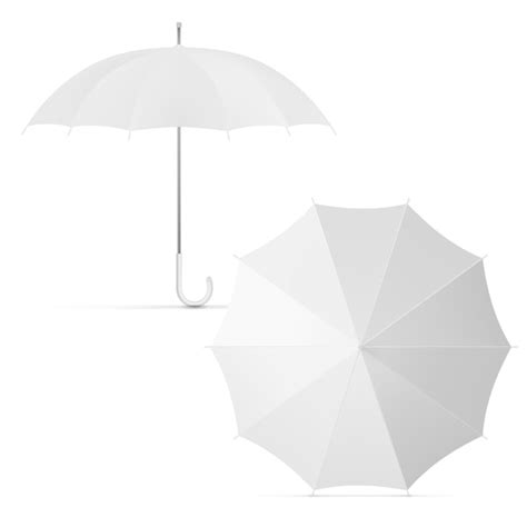 Premium Vector Realistic Blank White Umbrella Set For Branding