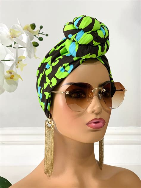 Pre Tied Turban Hair Loss Cover Pretied Headwrap Stay In Etsy