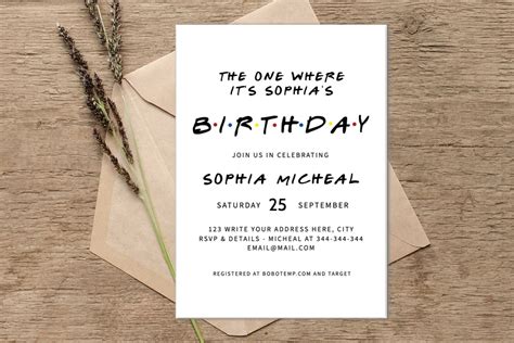 Friends Themed Birthday Party Invitation | Sportspartydesign