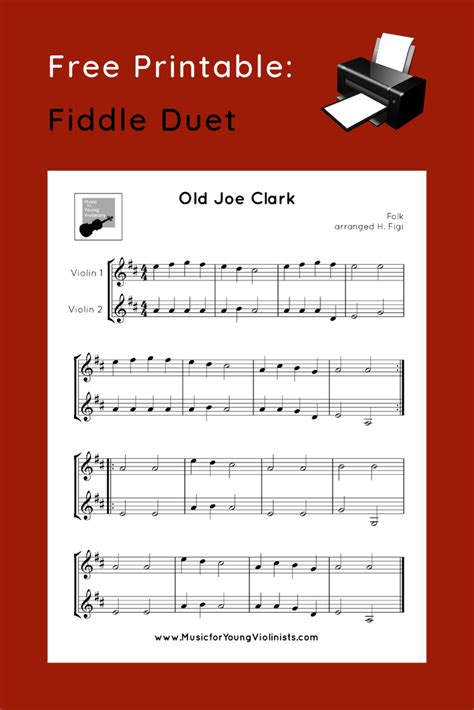 Fiddle Duet Free Printable Violin Sheet Music Free Pdfs Video