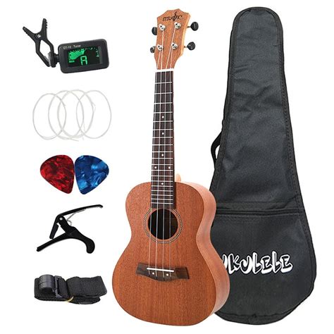 Sapele Concerto Ukulele Kits Polegada Cordas Hawaiian Mini