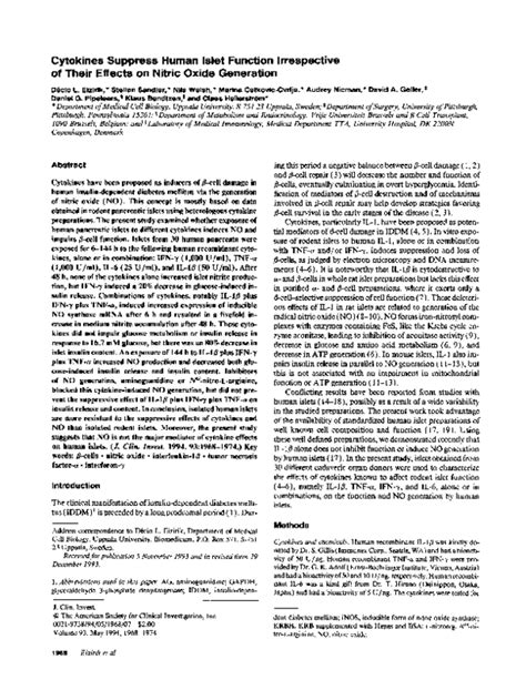 Pdf Cytokines Suppress Human Islet Function Irrespective Of Their