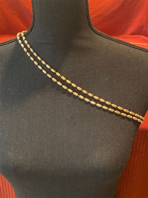 Vintage Gorgeous Napier Gold Tone Beaded Necklace Extra Long Etsy Uk