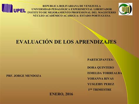 Evaluaci N De Los Aprendizajes Ppt