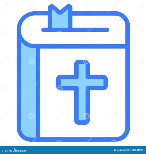 Santa Biblia Libro Santo Esquema Azul Icono Simple Ilustraci N Del