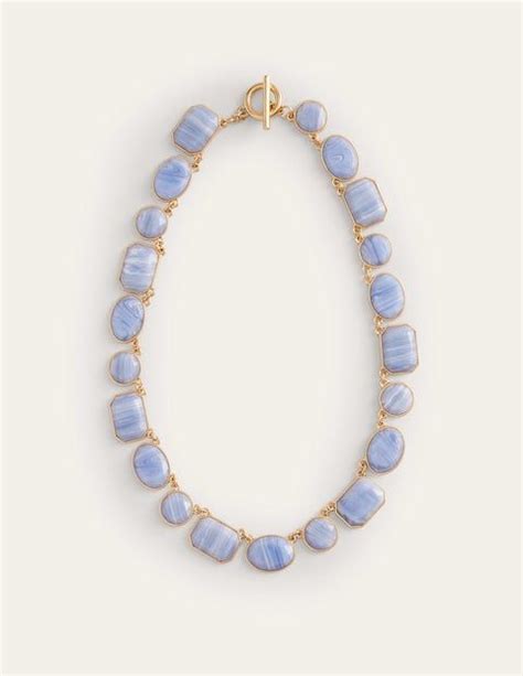 Chunky Semi Precious Necklace Blue Boden US Semi Precious