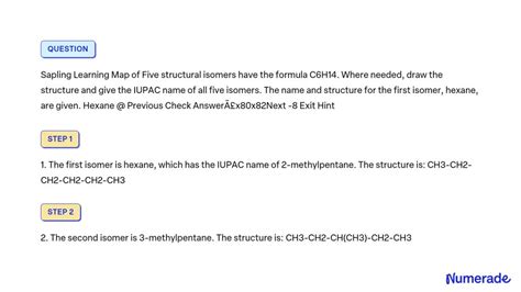 Solved Sapling Learning Map Of Five Structural Isomers Have The