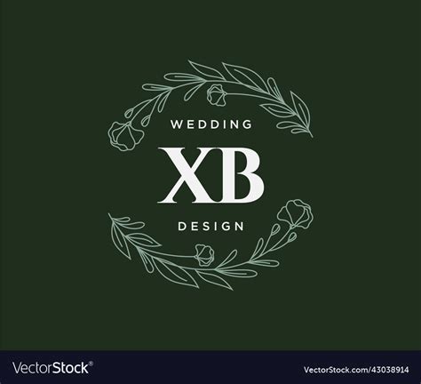 Xb Initials Letter Wedding Monogram Logos Vector Image