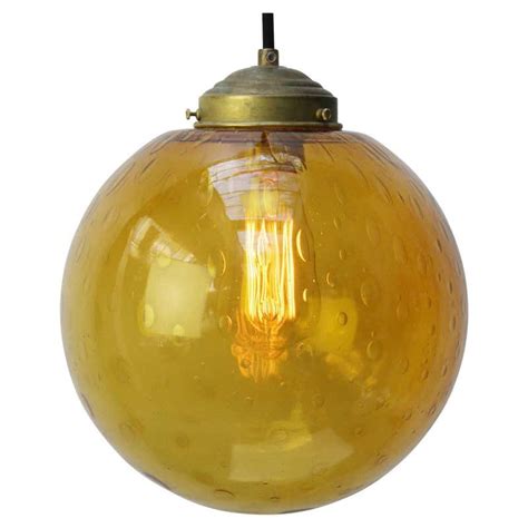 Smoked Air Bubble Glass Globe Dutch Vintage Brass Top Pendant Lights For Sale At 1stdibs