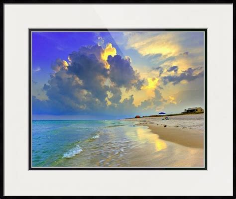 Yellow Blue Seascape Sunset Florida Beach Fine Art By Eszra Tanner