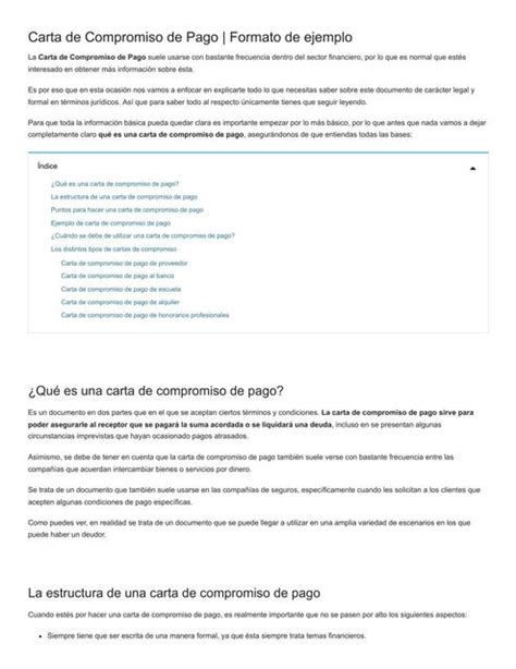 Carta De Compromiso De Pago Formato De Ejemplo UDocz