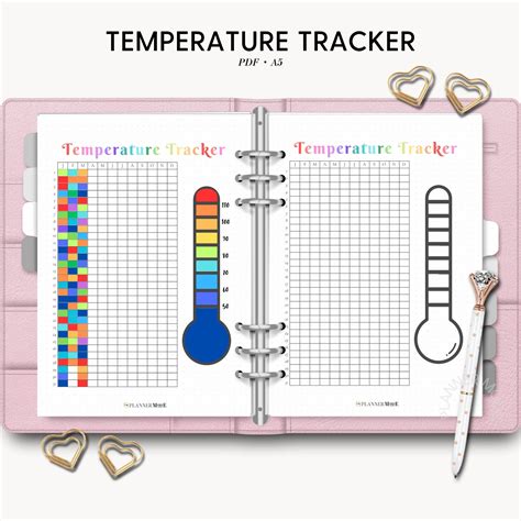 Temperature Tracker Weather Log Yearly Temperature Tracker Fever Tracker Sick Log Health