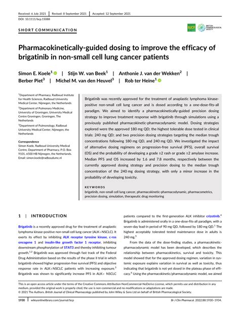 PDF Pharmacokineticallyguided Dosing To Improve The Efficacy Of