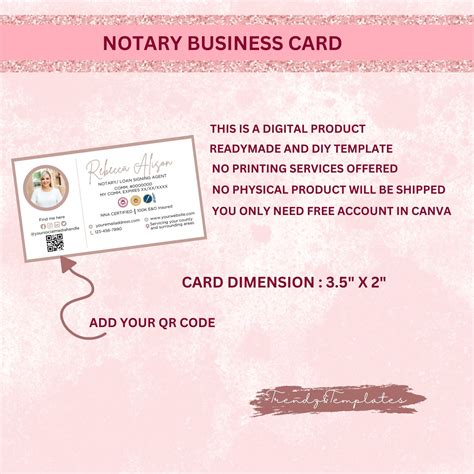 Notary Public Business Card Mobile Notary Business Card Notary