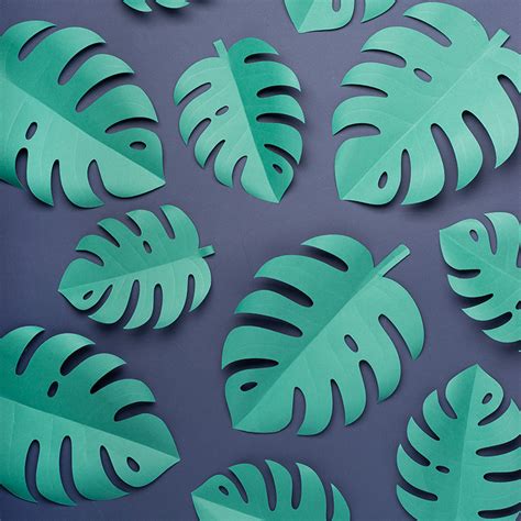 Tropical Paper Leaves Templates Ogcrafts