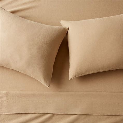 European Flax Linen Tan Queen Sheet Set Reviews Cb2