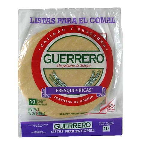 Guerrero Tortillas Flour Soft Taco De Harina Fresqui Ricas Bag 10 Count