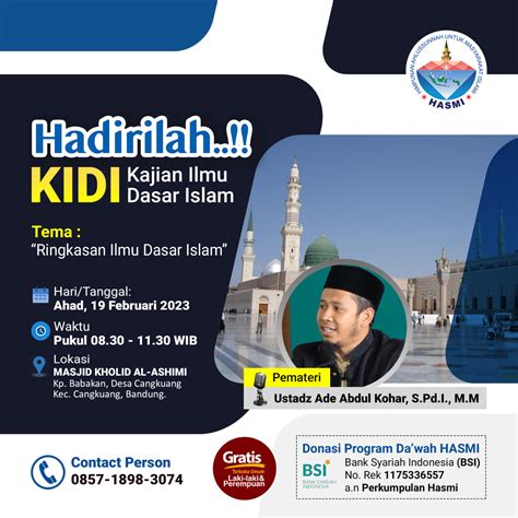 kajian ilmu dasar islam kidi ust ade abdul kohar spdi mm ahad