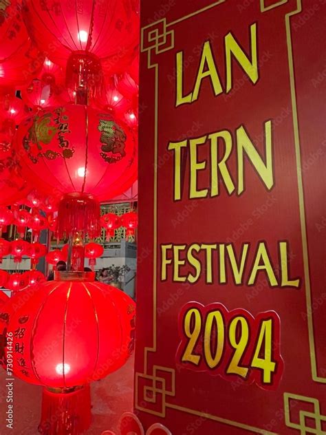 Chinese Lantern Festival 2024. Lunar New Year celebration. Red ...